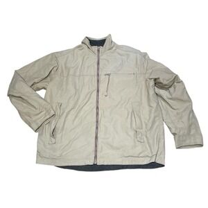 Derby Men's Tan Full Zip Fleece Lined Jacket Size Larg